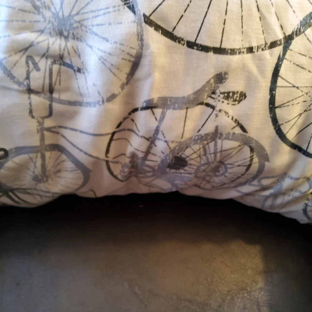 Restoration Hardware Bicycle Print Pillow Shams Set of 2 EUC